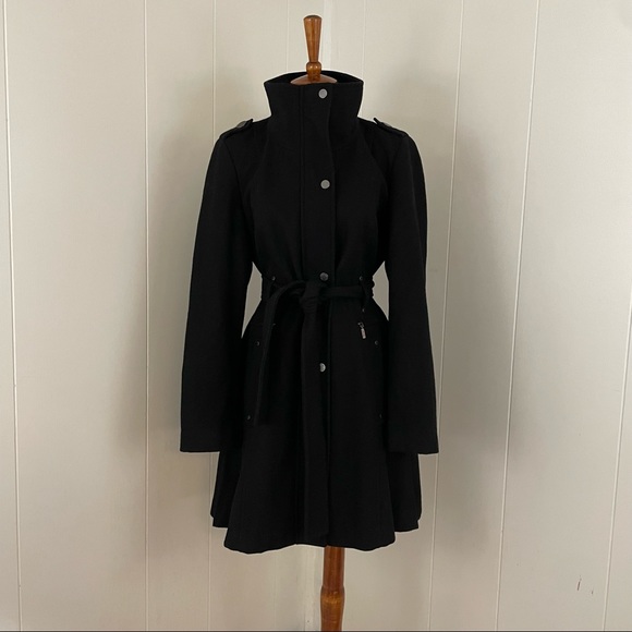 Calvin Klein Jackets & Blazers - Calvin Klein Wool Blend High Neck Pleated Hem Coat